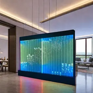 Digital Programming Rainbow Color Changing Led Water Dancing Bubble Fountain Wall Room Divider Decoration