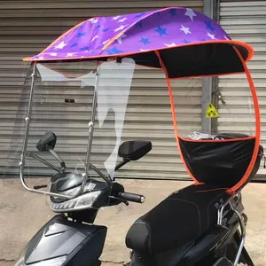 ファッション電動自転車傘良い屋外防風日よけカバーオートバイ傘雨のための電動スクーター傘