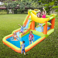 Château gonflable personnalisé en PVC couleur macaron avec toboggan et piscine, combinaison 5x4x3M, marque QY, fabriqué en Chine