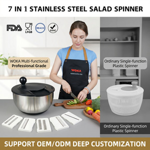 Super <span class=keywords><strong>Septembre</strong></span> Vente Chaude Appareils de Cuisine Outils 4.5L Mélangeur à Salade Manuel Fruits <span class=keywords><strong>et</strong></span> Légumes Salade Spinner avec Bol - Product Image 1