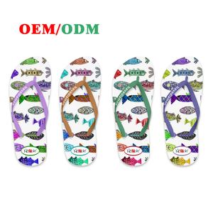 รองเท้าแตะพิมพ์โลโก้ตามสั่ง รองเท้าชายหาดฤดูร้อนแบบสวมใส่ได้ทั้งชายและหญิง  รองเท้าแตะกันลื่นทำจากยาง PE  โรงงานรับผลิตแบบ OEM ODM - Product Image 1