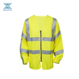 LX เสื้อกั๊กสะท้อนแสงการก่อสร้างเสื้อกั๊กความปลอดภัยแขนยาว Hi Vis เสื้อกั๊กความปลอดภัยเสื้อแจ็คเก็ตสะท้อนแสง