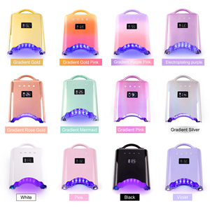 เครื่องทำเล็บเจลไร้สายเจลยูวีแบบ LED สีขาว78W โคมไฟติดเล็บเพชรเทียมประกาย - Product Image 6