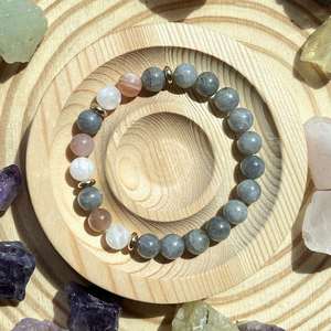 Pulsera de Piedra Natural con Cuentas de Cristal de Colores, Piedra de Nacimiento, Diseño de Tendencia, para Mayoristas, Tarjeta de Consejos de Mantenimiento - Product Image 1