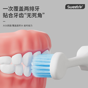 Cepillo de dientes Sweztrip con cabezal ancho y cerdas suaves para adultos, cuidado bucal prémium - Product Image 3