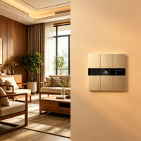 Thermostat multifonctionnel KNX 6 boutons Série S, panneau de commande mural intelligent pour la maison avec sécurité