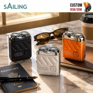 SR9-1003-2 Sailing Mini <span class=keywords><strong>Afeitadora</strong></span> Eléctrica para <span class=keywords><strong>Hombre</strong></span>, Recargable por USB-C, Maquinilla de Afeitar Rotatoria Portátil de Viaje, Tamaño de Bolsillo, Doble Acero Inoxidable - Product Image 3