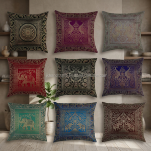 Housses de coussin Banarsi décoratives pour la maison fournisseur d'or - Product Image 4
