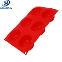 Nouvel Outil de Décoration de Gâteaux Écologique et Durable, Moule en Silicone 3D à 6 Cavités en Forme de Rose