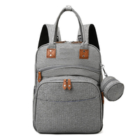 Sac à dos multifonctionnel et imperméable pour couches pour bébé Sac à dos de voyage avec matelas à langer et fermeture à glissière pour poussette
