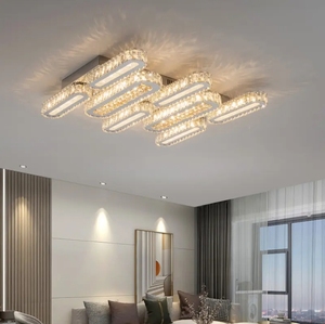 Nouveau design moderne plafonnier crysta lumière led base en acier inoxydable plafonniers décoratifs pour salon - Product Image 1
