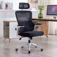 Chaises de direction ergonomiques à dossier haut en maille, avec accoudoirs rabattables et réglables, à prix abordable, pour le bureau à domicile et les salles de réunion