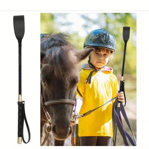 Quick Shipping Promotional Leather Whip Equestrianism <b>18</b> Inch Black Riding Horsewhip Horse Crop Double Welcome Gifts - Product Image 1