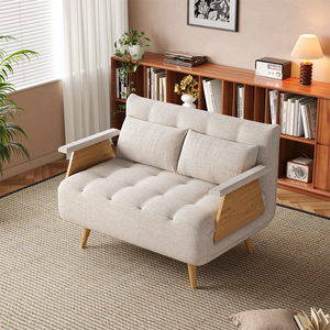 Sofá <span class=keywords><strong>Cama</strong></span> Moderno y Versátil, Tapizado, Acolchado, Plegable, Ahorra Espacio, de 2 Plazas, con Estructura de Madera Maciza - Product Image 3