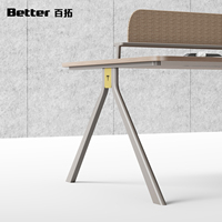 Bureau de travail ergonomique en bois convertible avec cloison pour poste informatique, mobilier contemporain