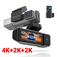 Caméra de tableau de bord 3 canaux 4K+2K+2K avant et arrière avec surveillance de stationnement, vision nocturne, enregistrement vidéo en boucle, IA, OEM