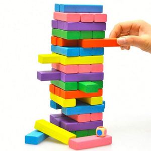 Bloques de Madera Apilables para Uso en Interiores y Exteriores, Juego Gigante Clásico de Torre de Bloques - Product Image 1