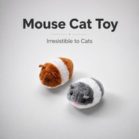 Nouvelle Souris Vibrante en Peluche pour Chat, Jouet Interactif à Tirer sur une Corde pour l'Auto-Entretenement des Chats, Fournitures pour Animaux de Compagnie, Jouet Souris