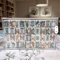 Jeu de tuiles de mahjong américain pour 4 joueurs - Design moderne en acrylique automatique de luxe