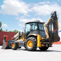 Backhoe Loader roda efisiensi tinggi Diesel ujung depan CE kecil 3 Ton traktor pertanian pabrik Backhoe Loader kecil 4x4