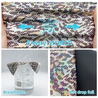 Lots en stock élastique coloré nylon spandex paillettes néon imprimé feuille tissu maillots de bain vêtements de danse vêtements de performance tissus de bikini