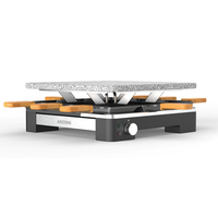 Grill de table électrique détachable ANDONG pour raclette, cuisson sans fumée sur pierre, pour steak, 4 personnes, usage domestique et hôtelier