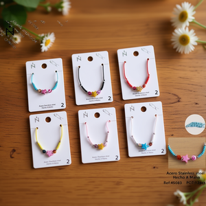 Colorful Five Pointed Star Charm <b>Bracelet</b> Stainless Steel Handmade Fashion Jewelry For Women Girls Accessory PULSERA - Product Image 2