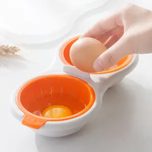 Hai Lớp 2 chén hấp trứng bát với nắp lò vi sóng thoát nước nồi hơi trứng lòng đỏ trắng tách nồi hơi hơi trứng khuôn