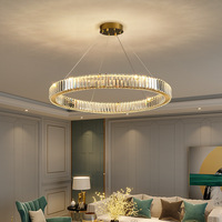 Lustres suspendus LED de luxe pour salle à manger, économie d'énergie, en fer et cristal, réglables en hauteur, modernes, pour hôtel et intérieur