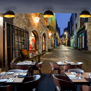 Rétro <span class=keywords><strong>vieille</strong></span> scène de rue Western <span class=keywords><strong>Restaurant</strong></span> papier peint café nostalgique Mural 3D <span class=keywords><strong>ville</strong></span> bâtiment hôtel papier peint revêtement mural - Product Image 4