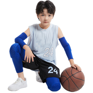 Équipement de protection sportive pour enfants et jeunes, genouillères et coudières de compression en nid d'abeille pour le basketball, le baseball, le football et le volley-ball - Product Image 1