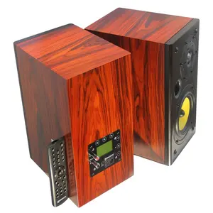 Penjualan laris 2023 speaker nirkabel kayu BT Sistem Teater rumah Speaker rak buku Radio Internet WiFi