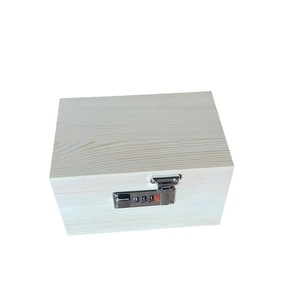 กล่องเก็บของไม้สน 18x12x11 ซม. พร้อมกุญแจรหัส กล่องใส่เครื่องประดับทรงสี่เหลี่ยม - Product Image 5