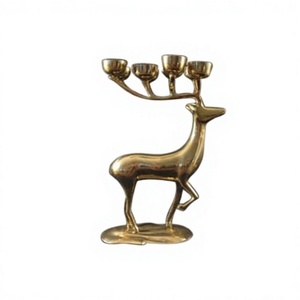 Bougie de luxe haute vente allumant bougeoir fauve plaqué or pour les lumières de renne de Noël - Product Image 1