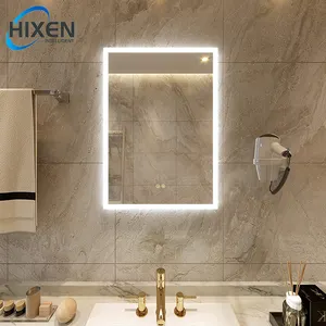 Hixen壁挂式放大镜led定制镜带led灯防雾led镜，用于公寓酒店项目