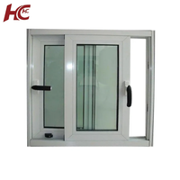 Ventanas francesas Tobogán de PVC Parrillas de vinilo impermeables Ventana corredera de vidrio horizontal Villa UPVC Ventanas de doble acristalamiento