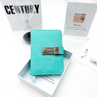 Agenda en cuir PU A5 avec serrure à combinaison, journal secret avec poches, carnet personnel pour femmes et hommes