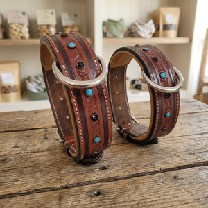 Exclusive Handmade Genuine Leather Dog <b>Collar</b> With Soft Padded And Studs Decoration Manufacturer Western Studded Pet <b>Collar</b> - Product Image 2