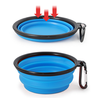 Bol de nourriture pour animaux de compagnie en silicone portable, pliable, pour voyager, bol d'eau pour animaux de compagnie, pour petits chiens, bol pliable pour chien