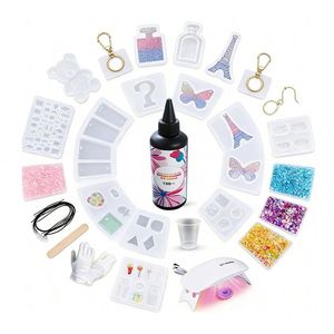 Kit de Resina para Decoración Navideña, Resina Transparente Dura, Moldes de Silicona para Luz UV, Herramientas, Suministros y Materiales - Product Image 1