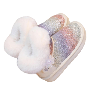 รองเท้าบูทหิมะเด็กผู้หญิงแบบสวม ไม่ลื่น แฟชั่นลำลองสำหรับฤดูหนาว ดีไซน์เจ้าหญิง ประดับกลิตเตอร์ อุ่นสบาย - Product Image 6