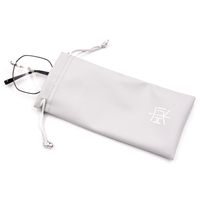 Vente chaude : Pochette à lunettes de soleil en cuir PU de luxe, personnalisable avec logo OEM, 9*18cm, de haute qualité, durable, avec cordon de serrage, à prix bas
