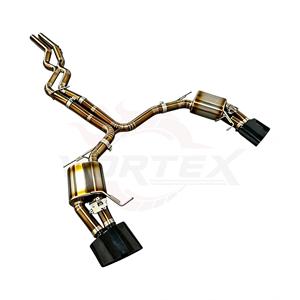 Système d'échappement Catback Vortex Titanium Gold avec valves pour Audi RS6 RS7 C8 4.0T avec embouts ovales noirs brillants et kit de fixation - Product Image 2
