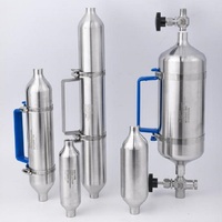 Cilindro de Muestreo ASTM D1265 Monel 400 de 3000 psi con Tubo de Extracción Interno de 1/4" NPT, Recipiente de Aleación 400 para Muestreo de GLP