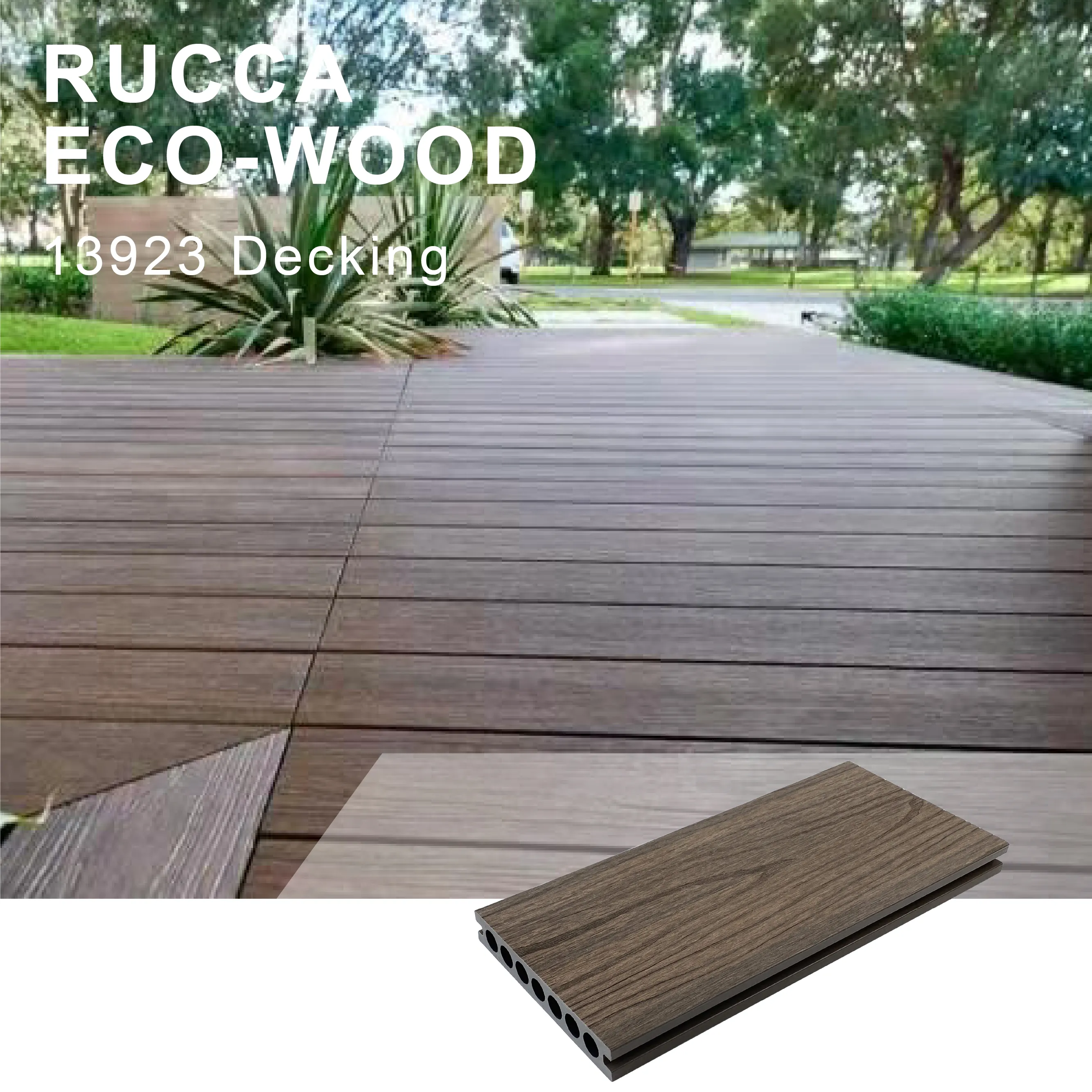 RUCCA 139*23mm wpc decks ao ar livre de madeira grão composto deck placas composto decking placas piso