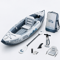 Kayak gonflable personnalisé avec logo, 2 places, pour la pêche et les excursions, avec plancher en Drop Stitch et kit d'accessoires complet