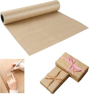 Rollo de papel de regalo Kraft marrón en blanco Jumbo ecológico, material reciclado, papel de regalo natural multicolor multiusos - Product Image 1