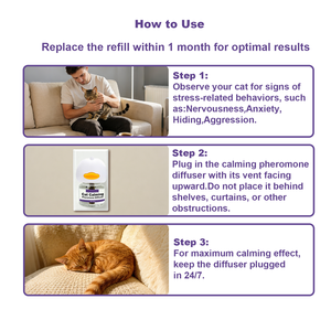 ชุดเครื่องกระจายกลิ่นฟีโรโมนสำหรับแมว (พร้อมรีฟิล 2 ชิ้น) |   ครอบคลุม 70 รายการ ㎡ |   วิธีบรรเทาความเครียดสำหรับแมวโดยไม่ใช้ยา |   ปลั๊กไฟแบบอังกฤษ - Product Image 5
