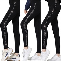 Leggings fins et respirants à haute élasticité pour femmes, taille haute ornée de strass, collection printemps, grandes tailles, directement de l'usine
