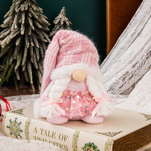 Adornos navideños, gorro tejido con lentejuelas para pareja, duende, Rudolph, regalo de Navidad, decoración, adornos - Product Image 2